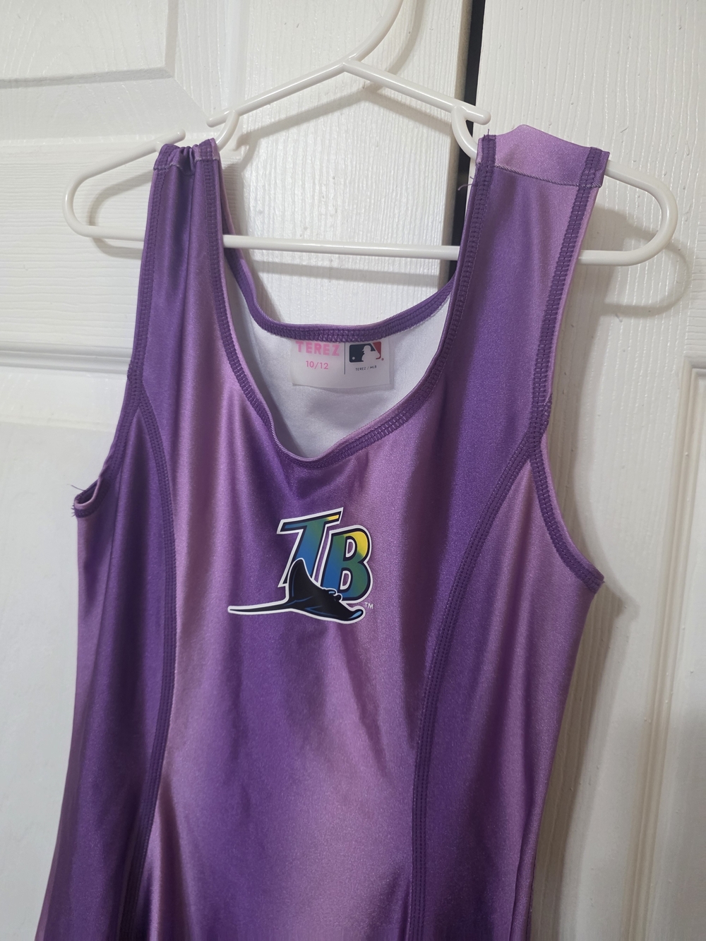 MLB Purple Tank Skater Dress with Multicolor TB Logo - Picture 4 of 9